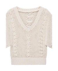 Mint Velvet Women's Open Knit Crochet Top