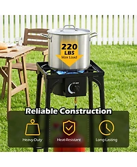 Sugift Single Burner Propane Camping Stove 80000 Btu with Adjustable Regulator and Hose for Outdoor Cooking