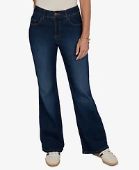 Ruby Rd. Petite Flare Mid-Rise Cotton-Blend Denim Jeans
