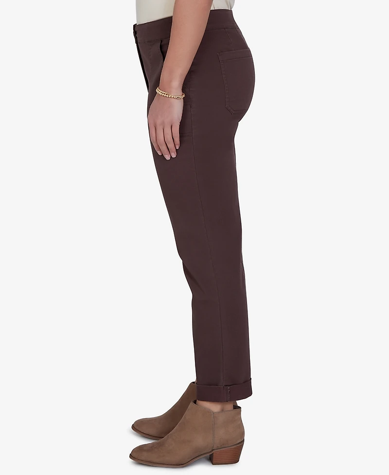 Ruby Rd. Petite Enzyme Wash Straight-Leg Cropped Pants