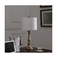 27.5" In Coastal Wood Effect Polyresin Table Lamp