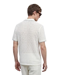 Twisted Tailor Men's Oscar Tipped Crochet Cotton Polo Shirt