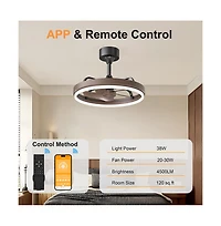 Sofucor 20.5-in Modern Ceiling Fans with Led Lights Remote and App Control Included 5-Blade