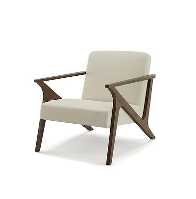 Glenwillow Home Grove Mid-Century Modern Accent Chair, Medium Brown and Light Gray