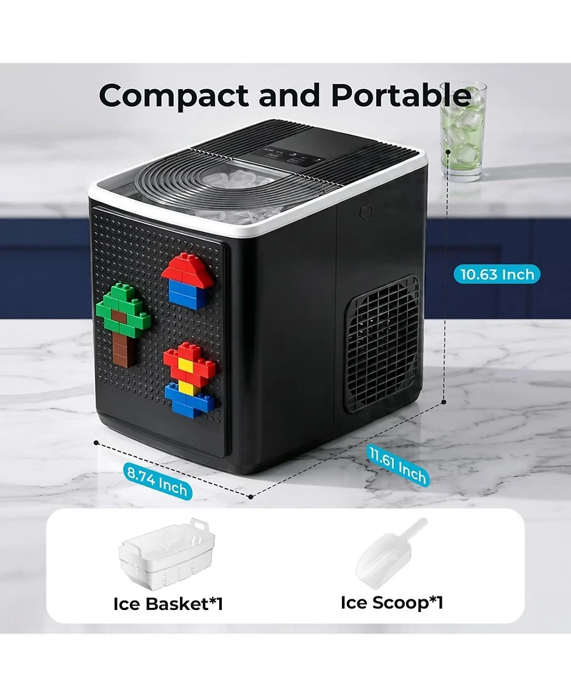 Cowsar Countertop Ice Maker 27 Lbs Per Day Self Cleaning