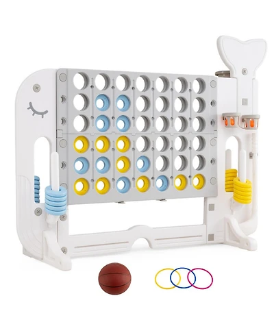 Sugift 4-in-1 Giant 4-to-Score Yard Game Set, Adjustable Height, 55" x 18.5" x 42.5", Ages 5+