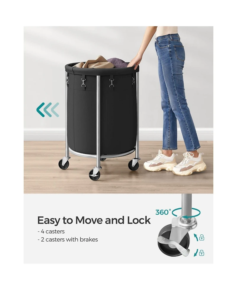 Slickblue 18.5 Gal. Laundry Basket with Wheels