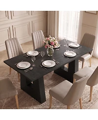 gaomon Dining Table for 4-6 People, Modern Kitchen Table, Mid-Century with Leg Base, Wood Room Easy Assembly