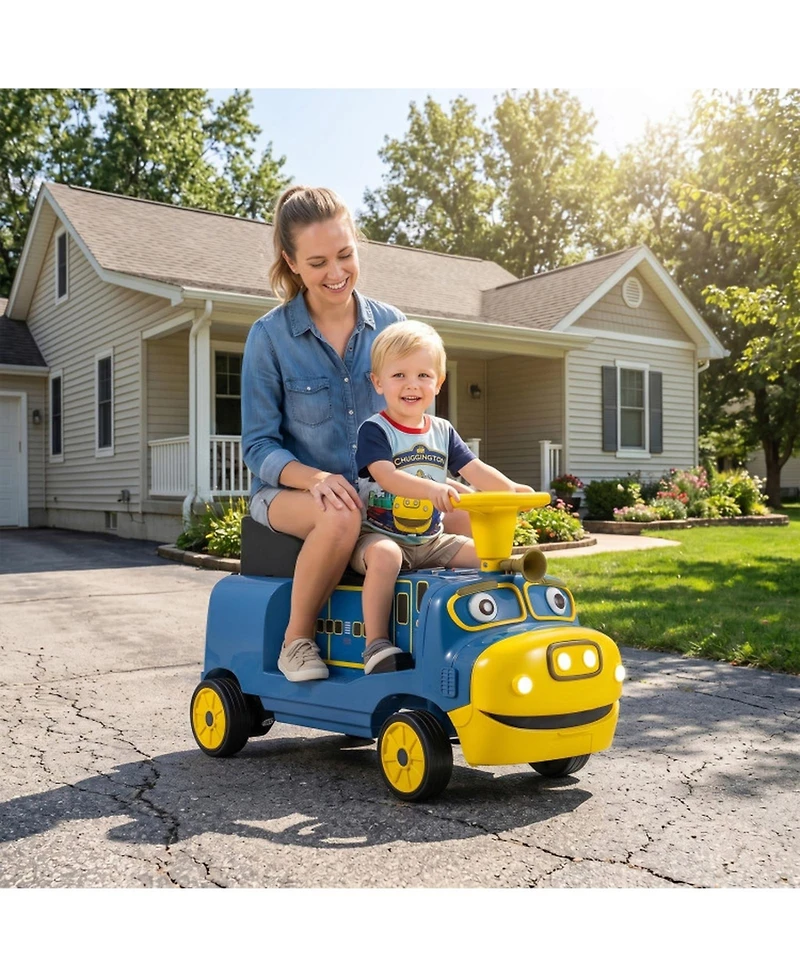 Hongge 12V 2-Seater Kids Ride-On Train with Height-Adjustable Seat Music and Led