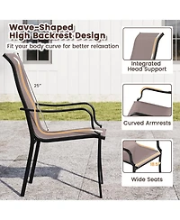 Slickblue 2-Piece Outdoor Dining Chair Set with Wide Seats and Metal Frames