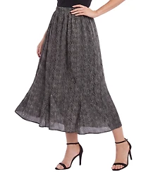 Ny Collection Petite High-Waisted Midi A-Line Skirt