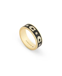 Coach Faux-Stone Signature C Enamel Band Ring