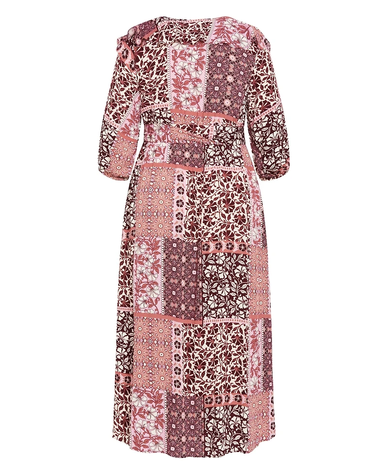 City Chic Plus Dahlia Short-Sleeve Maxi Dress
