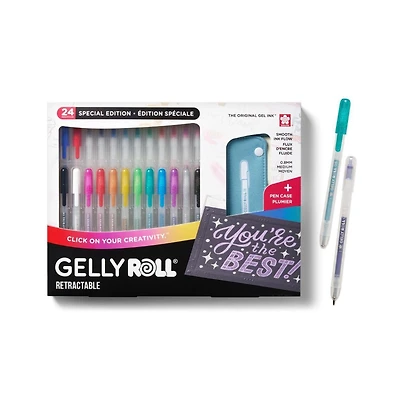 Sakura Gelly Roll Retractable 25 Piece Gift Set: 24 Pens + 1 Pen Case