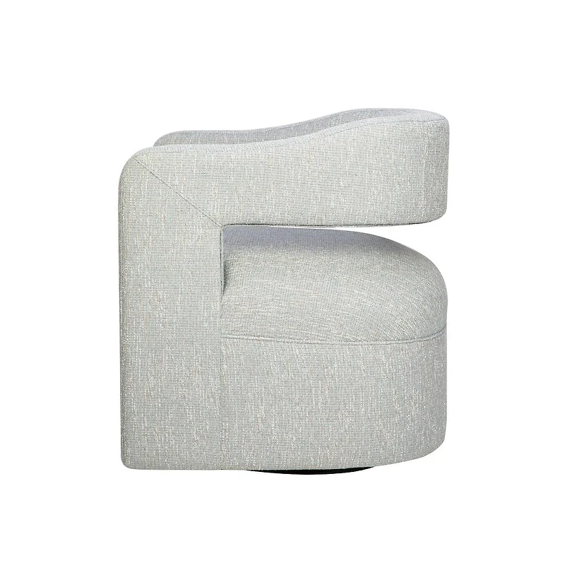Jofran Lexy Modern Sculpted Curved Upholstered Swivel Accent Chair