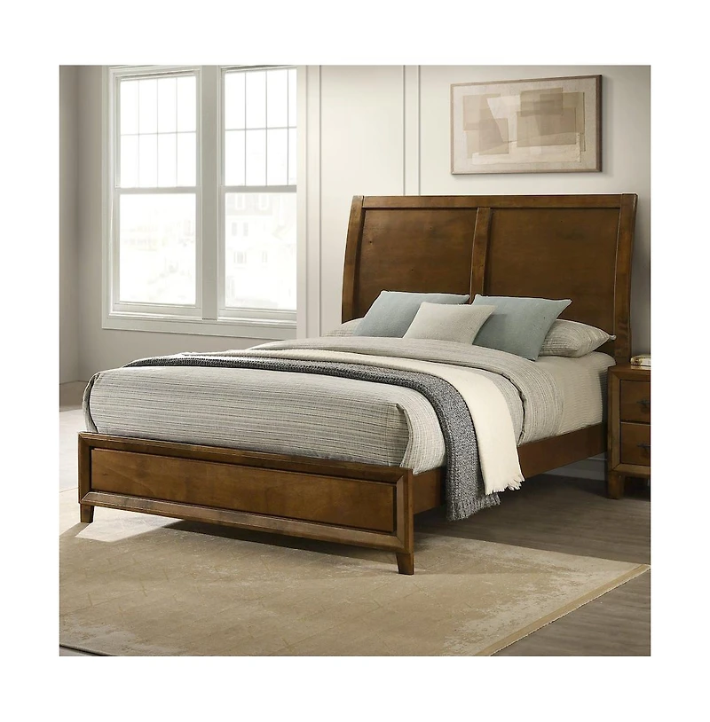 New Classic Furniture Ballard Wood Panel Bed in Walnut