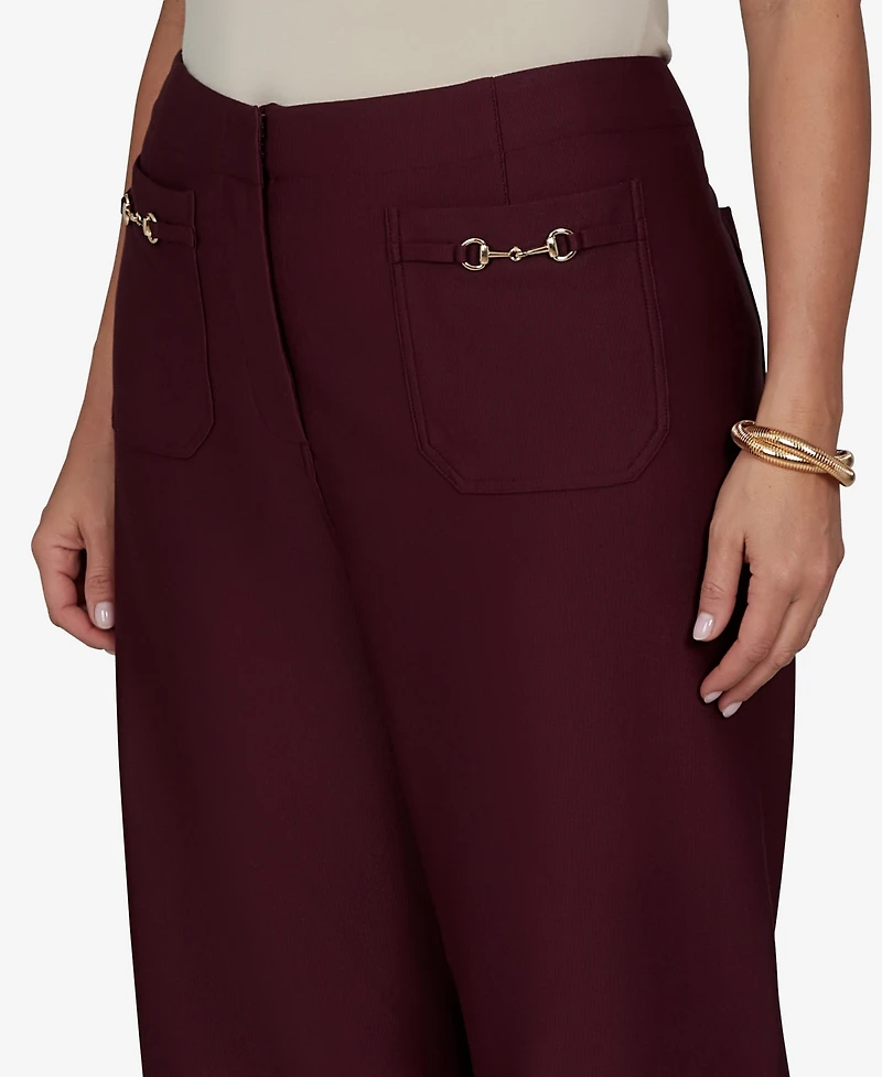 Ruby Rd. Plus Solid Pique Wide-Leg Pull-On Pants