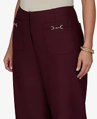 Ruby Rd. Plus Solid Pique Wide-Leg Pull-On Pants