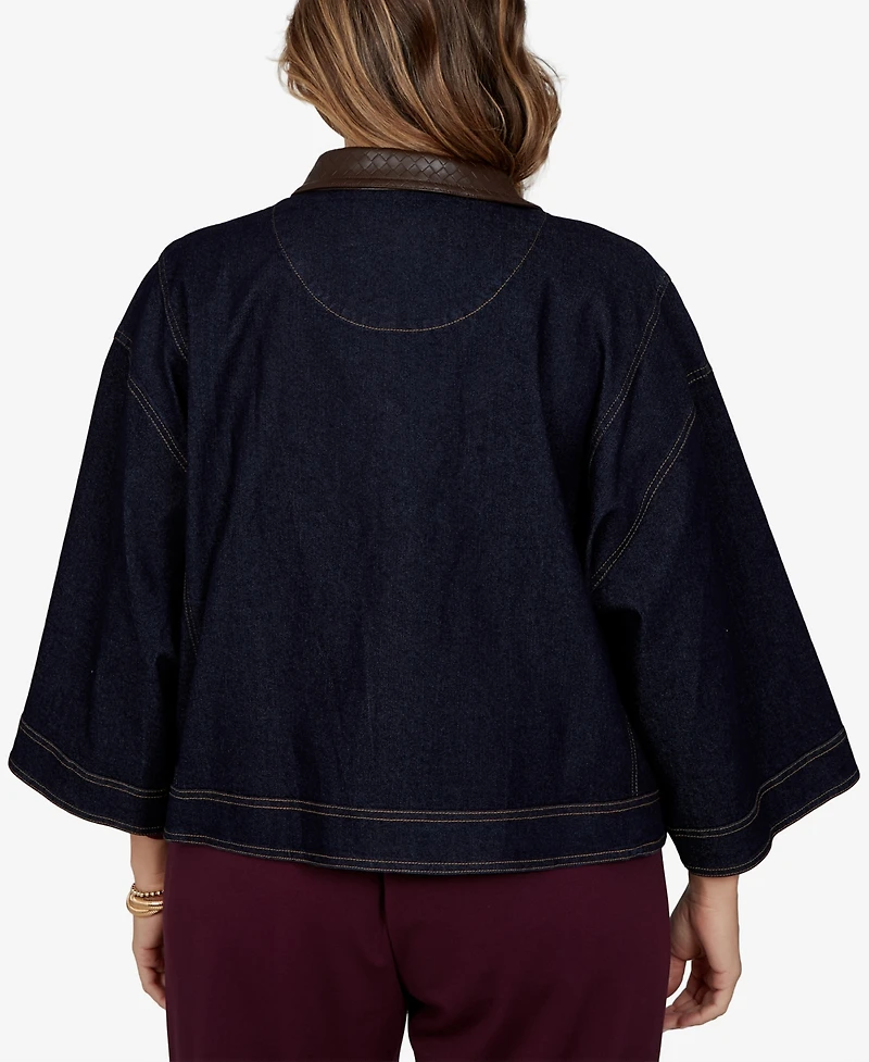 Ruby Rd. Plus Stretch 3/4-Sleeve Denim Jacket