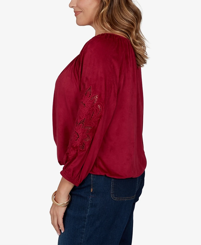 Ruby Rd. Plus Embroidered Scoop Neck Top