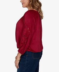 Ruby Rd. Plus Embroidered Scoop Neck Top