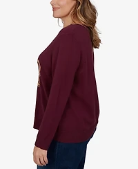 Ruby Rd. Plus Corgi Graphic Long-Sleeve Pullover