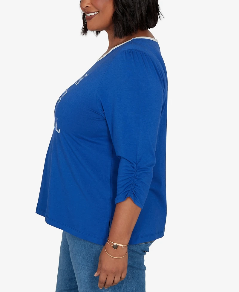 Ruby Rd. Plus Book Club Graphic Crewneck 3/4-Sleeve T-Shirt