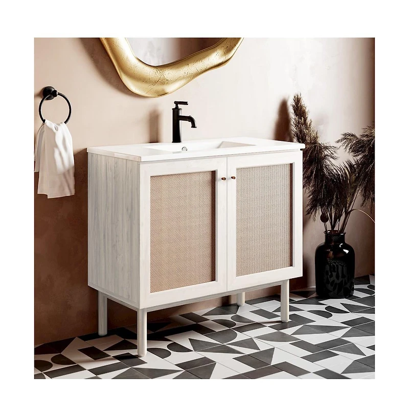 Swiss MadisonClasse 36" Freestanding Bathroom Vanity in White Oak with Sink Top