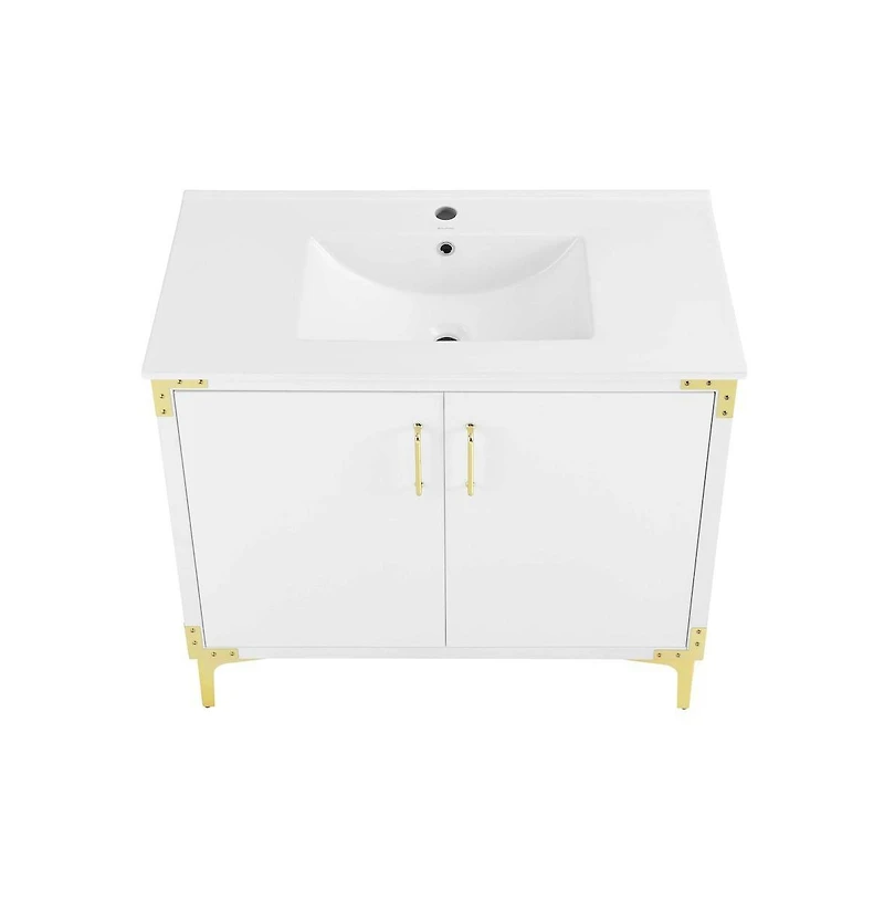 Swiss Madison Voltaire 36" Freestanding Bathroom Vanity in White with Sink Top