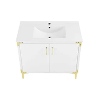 Swiss Madison Voltaire 36" Freestanding Bathroom Vanity in White with Sink Top