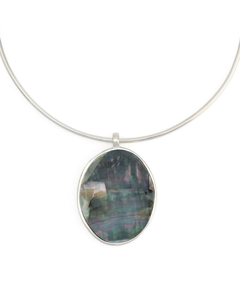 Robert Lee Morris Soho Imitation Pearl Reversible Pendant Collar Necklace