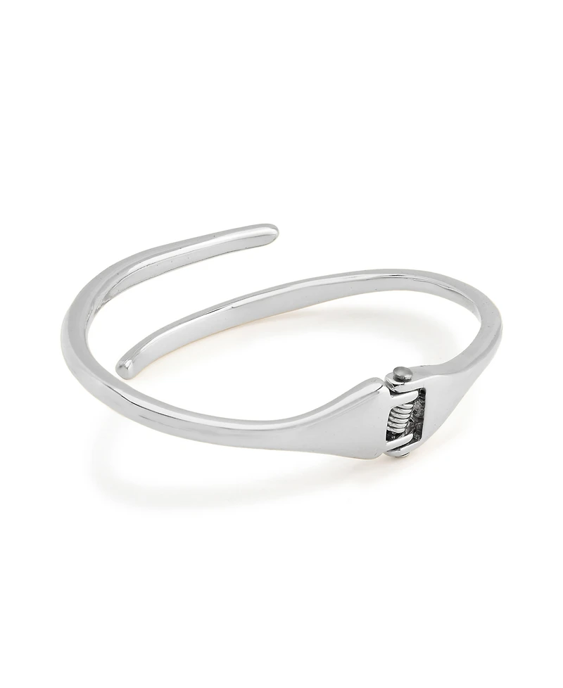 Robert Lee Morris Soho Rhodium Fluid Bypass Round Bangle Bracelet