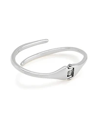 Robert Lee Morris Soho Rhodium Fluid Bypass Round Bangle Bracelet