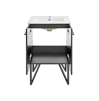 Swiss Madison Annecy 24" Freestanding Bathroom Vanity in Phantom Black with Sink Top