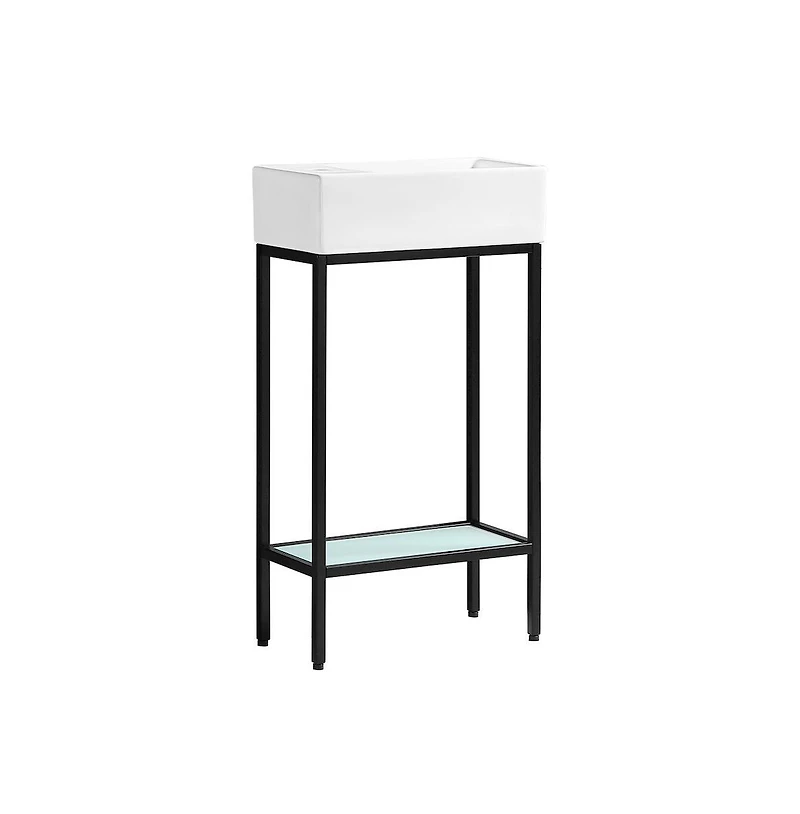 Swiss Madison Pierre 19.5 Single, Freestanding, Open Shelf, Matte Black Frame Bathroom Vanity