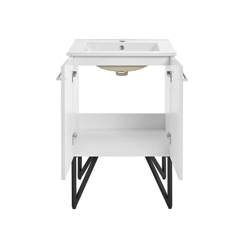 Swiss Madison Annecy 24"; Freestanding Bathroom Vanity in White with Sink Top