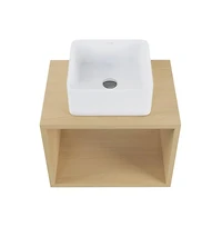 Swiss Madison Concorde 24" Wall-Mounted Bathroom Vanity in Natural Oak with Sink Top
