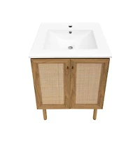 Classe 24" Freestanding Bathroom Vanity in Golden Oak with Sink Top