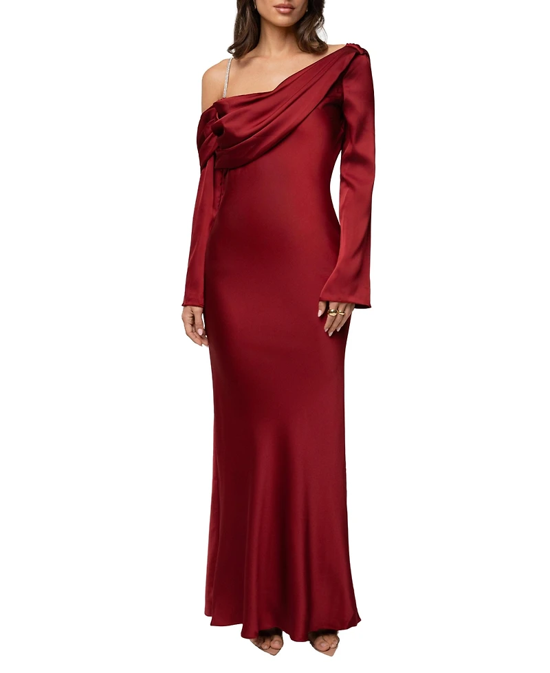 Jluxlabel Women's One And Only One-Shoulder Mermaid-Hem Satin Dress