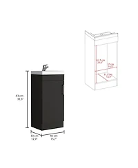 Tuhome Madrid 16"" Bathroom Vanity Black Mdf