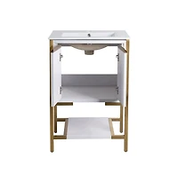 Swiss Madison Marseille 24" Bathroom Vanity in White and Brushed Gold