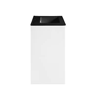 Virage 24 in. White Bathroom Vanity With Black Ceramic Sink Top
