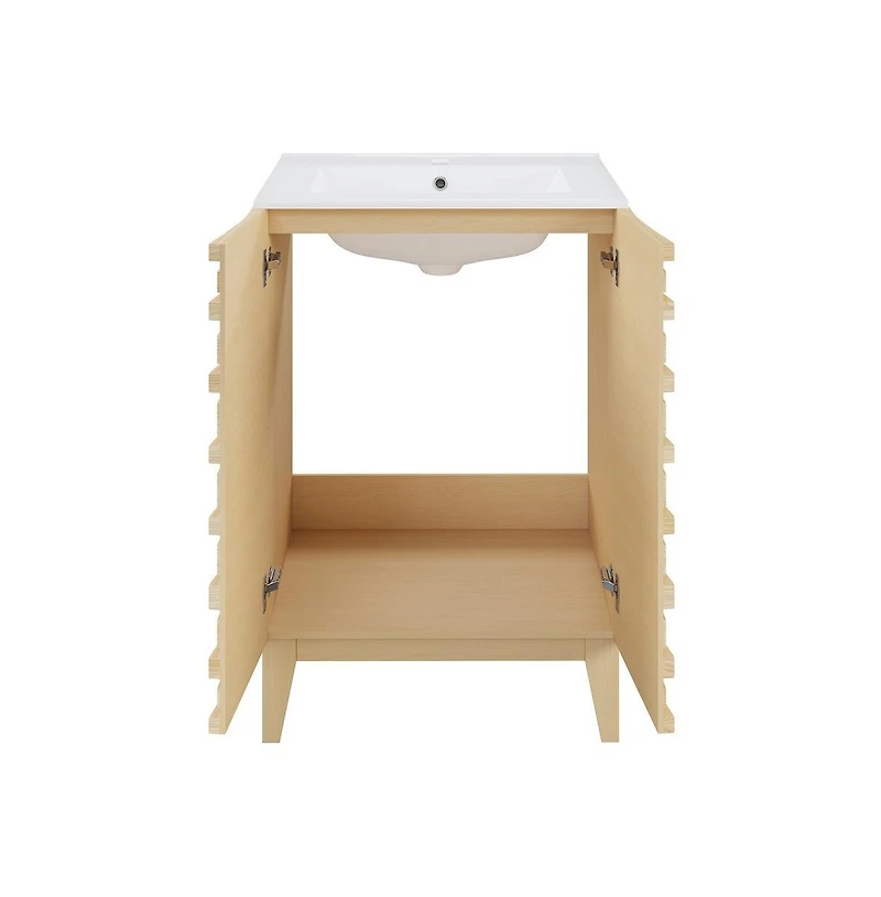 Swiss Madison Cascade 24" Bathroom Vanity in Natural Oak