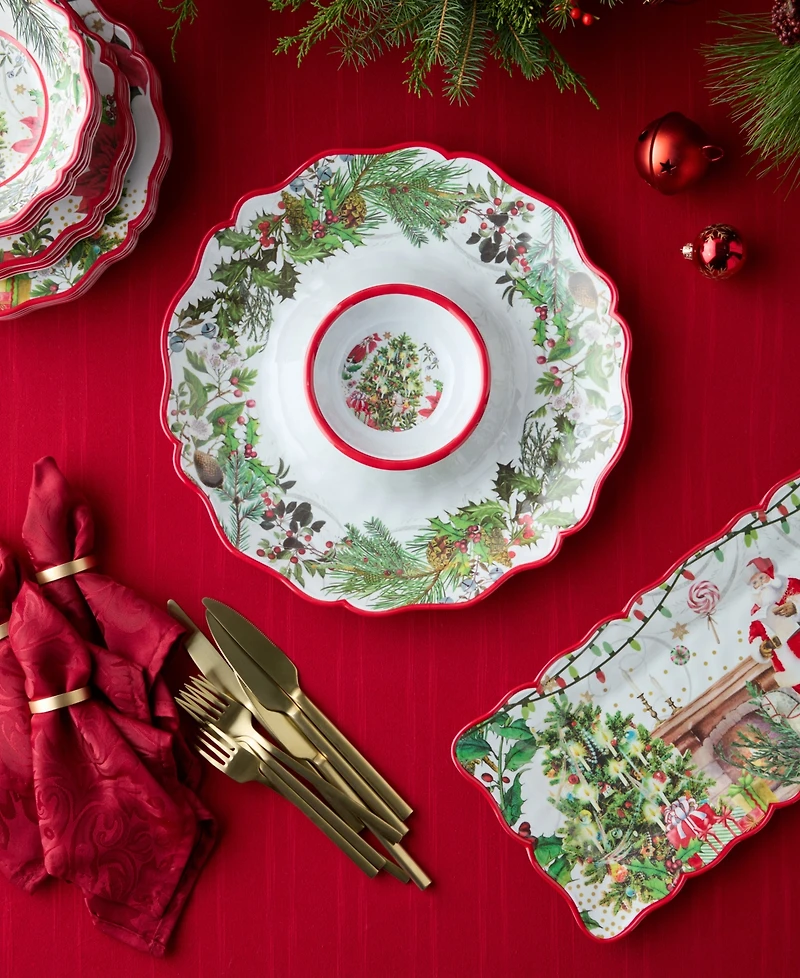 Certified International Santa's Delivery Melamine 2-Piece Appetizer Set
