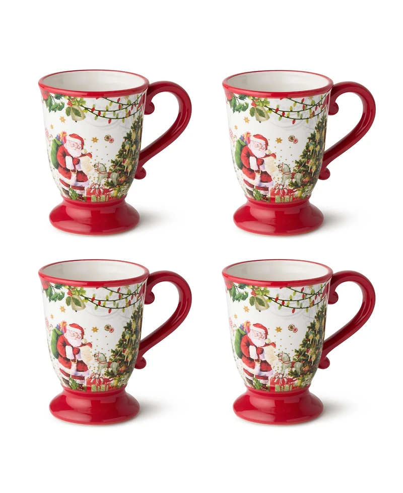Certified International Santa's Delivery Ceramic Mugs, Set of 4