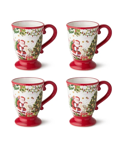 Certified International Santa's Delivery Ceramic Mugs, Set of 4