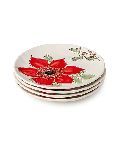 Certified International Festive Blooms Dessert Plates, Set of 4