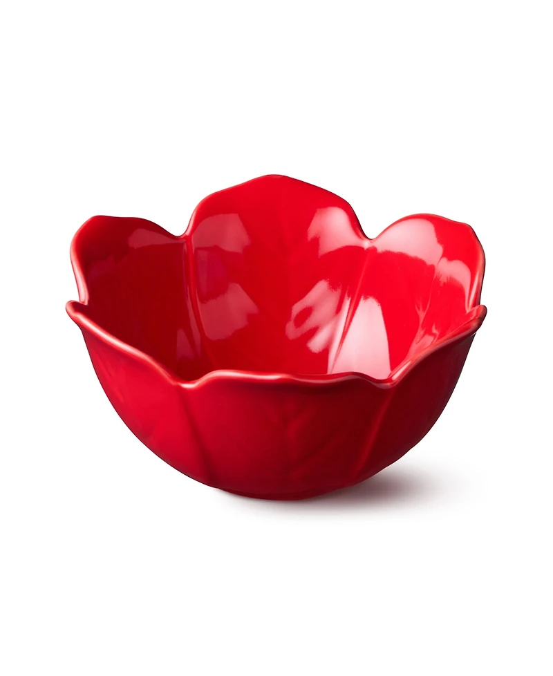 Certified International Festive Blooms Poinsettia Ice Cream Bowls, Set of 4
