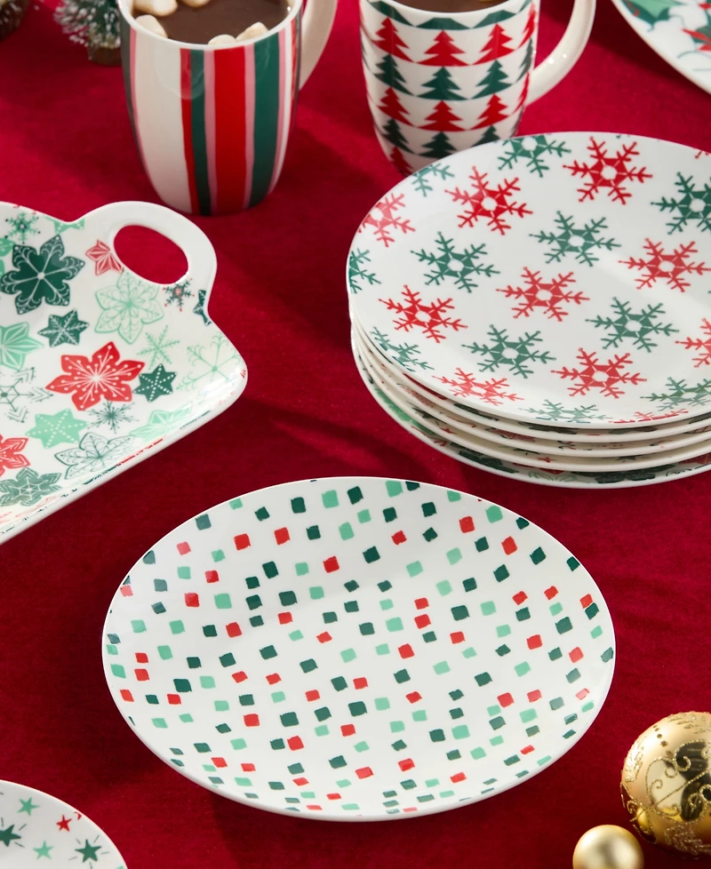 Certified International Holiday Spruce Salad Plates, Set of 6