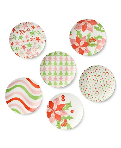 Certified International Scarlet Ribbon Salad Plates, Set of 6